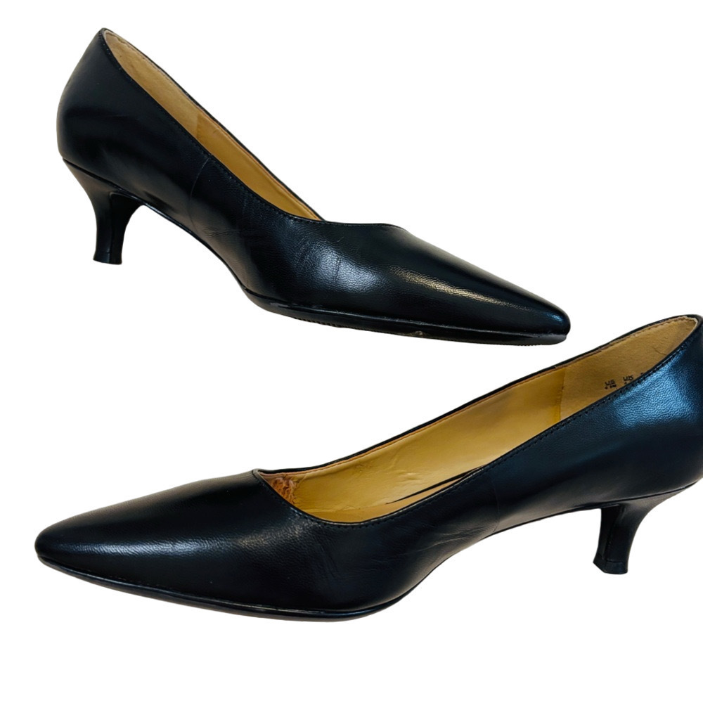 Naturalizer Black Leather Pointed Toe Pippa Pumps Size 6.5 - Picture 9 of 12